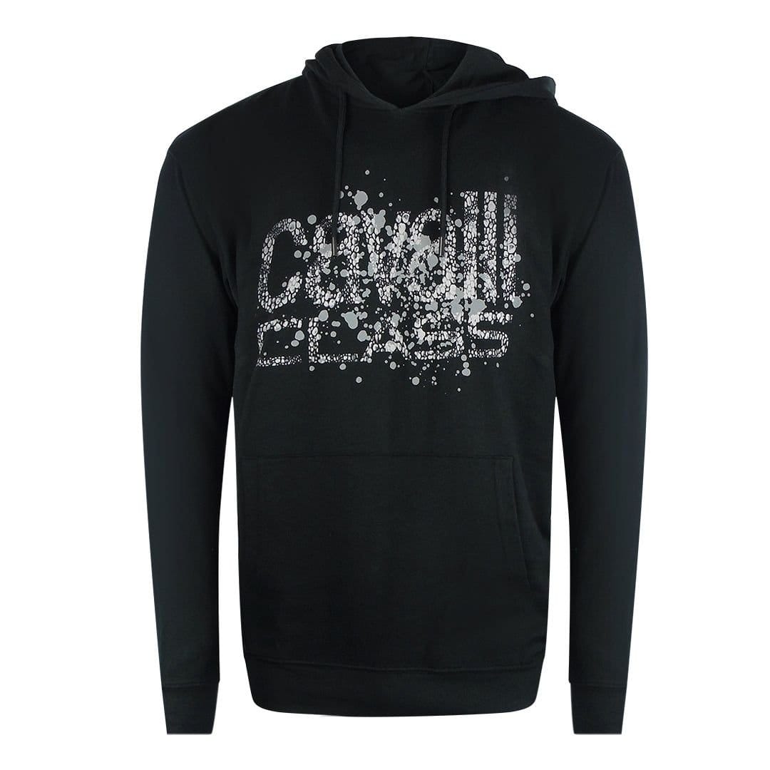 Cavalli Class Cavalli Class Men's Cracked Sprayed Logo Black Hoodie - 1