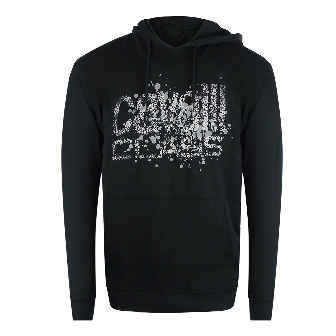 Cavalli Class Cavalli Class Men's Cracked Sprayed Logo Black Hoodie - 3