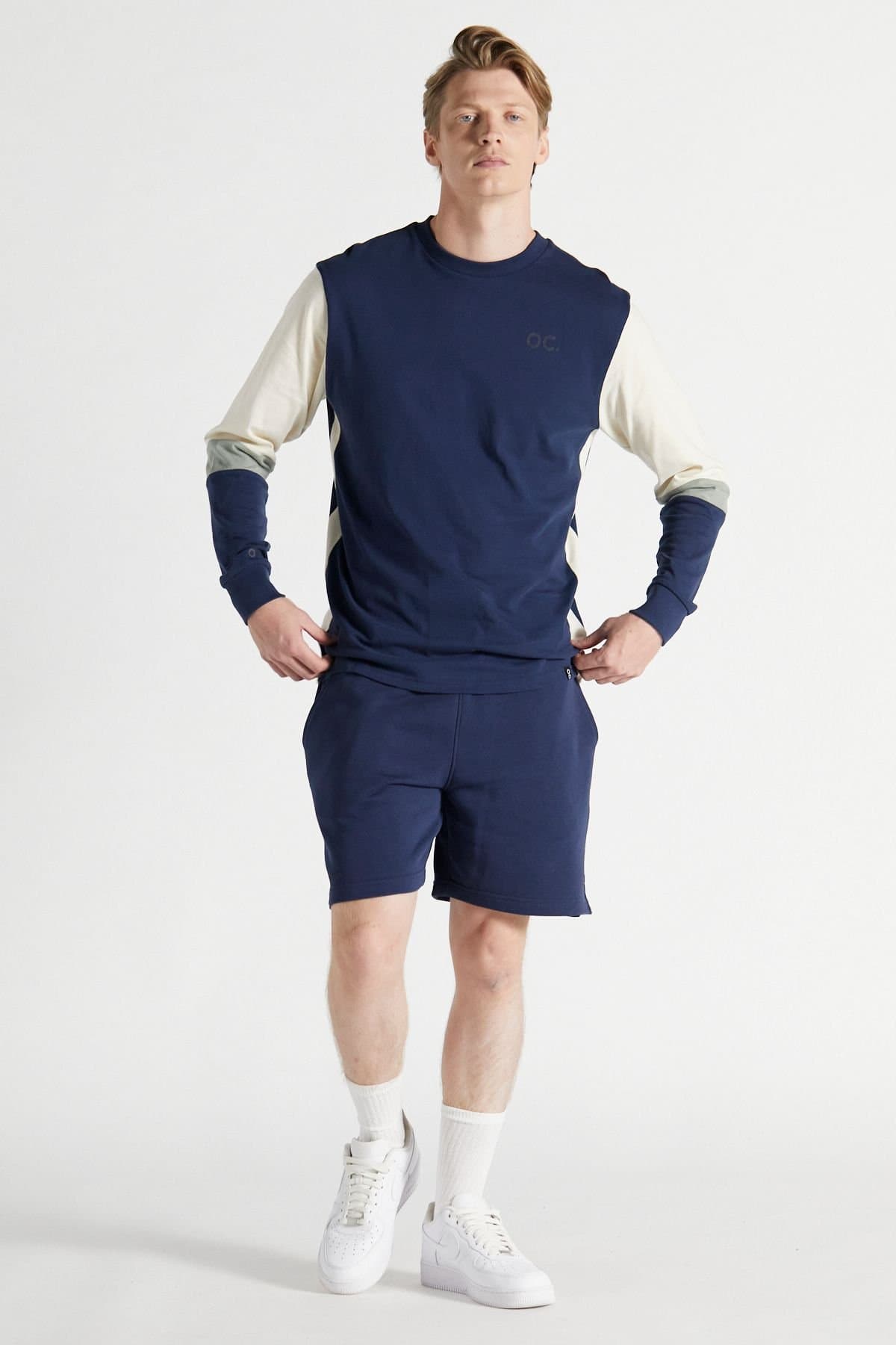 Original Creator Original Creator Men's Blue Colour Block T-shirt