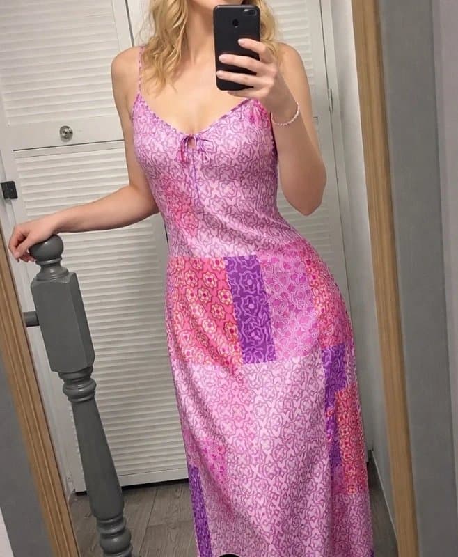 ASOS ASOS pink satin midi dress UK 6