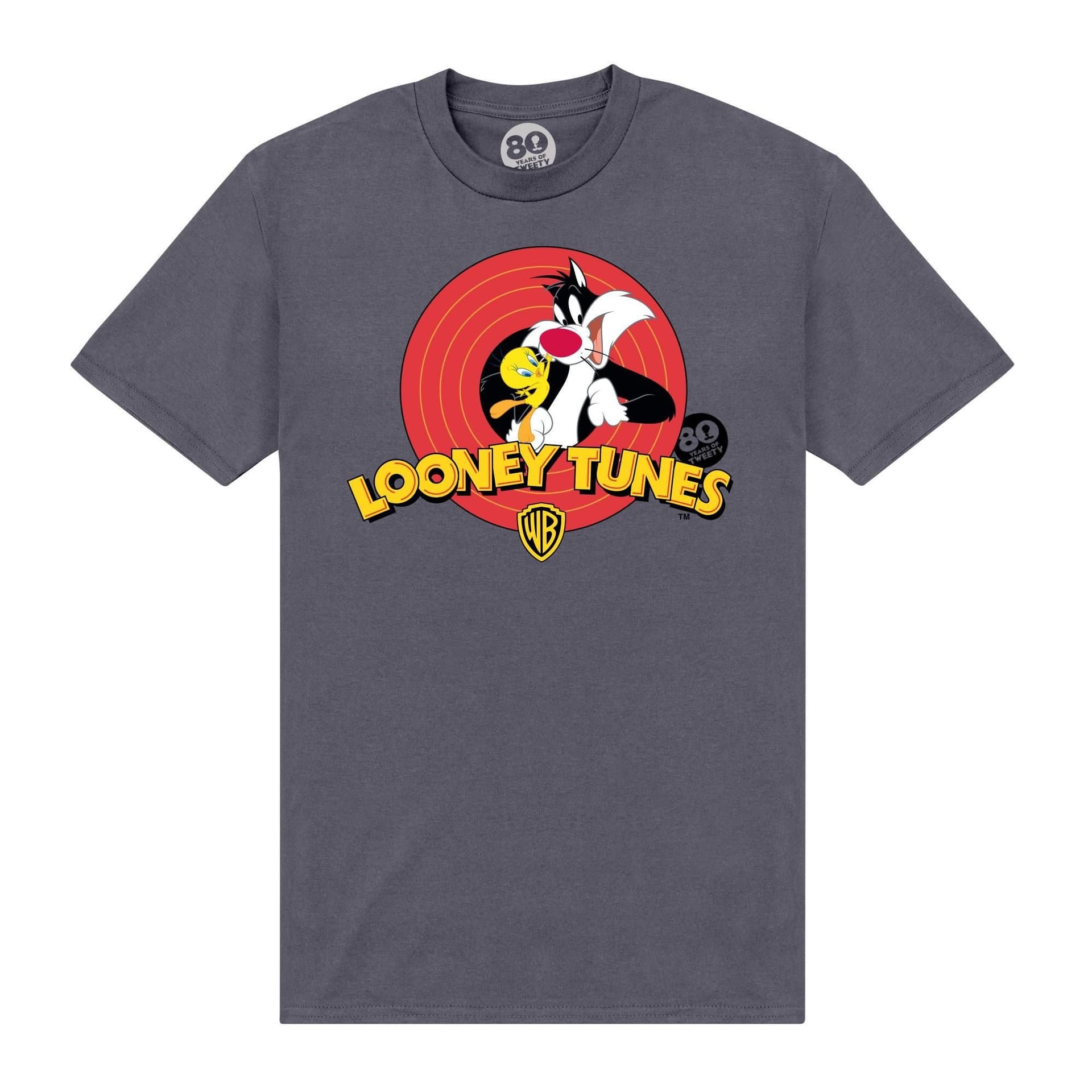 Tweety Tweety Men's Sylvester & T-Shirt in Charcoal