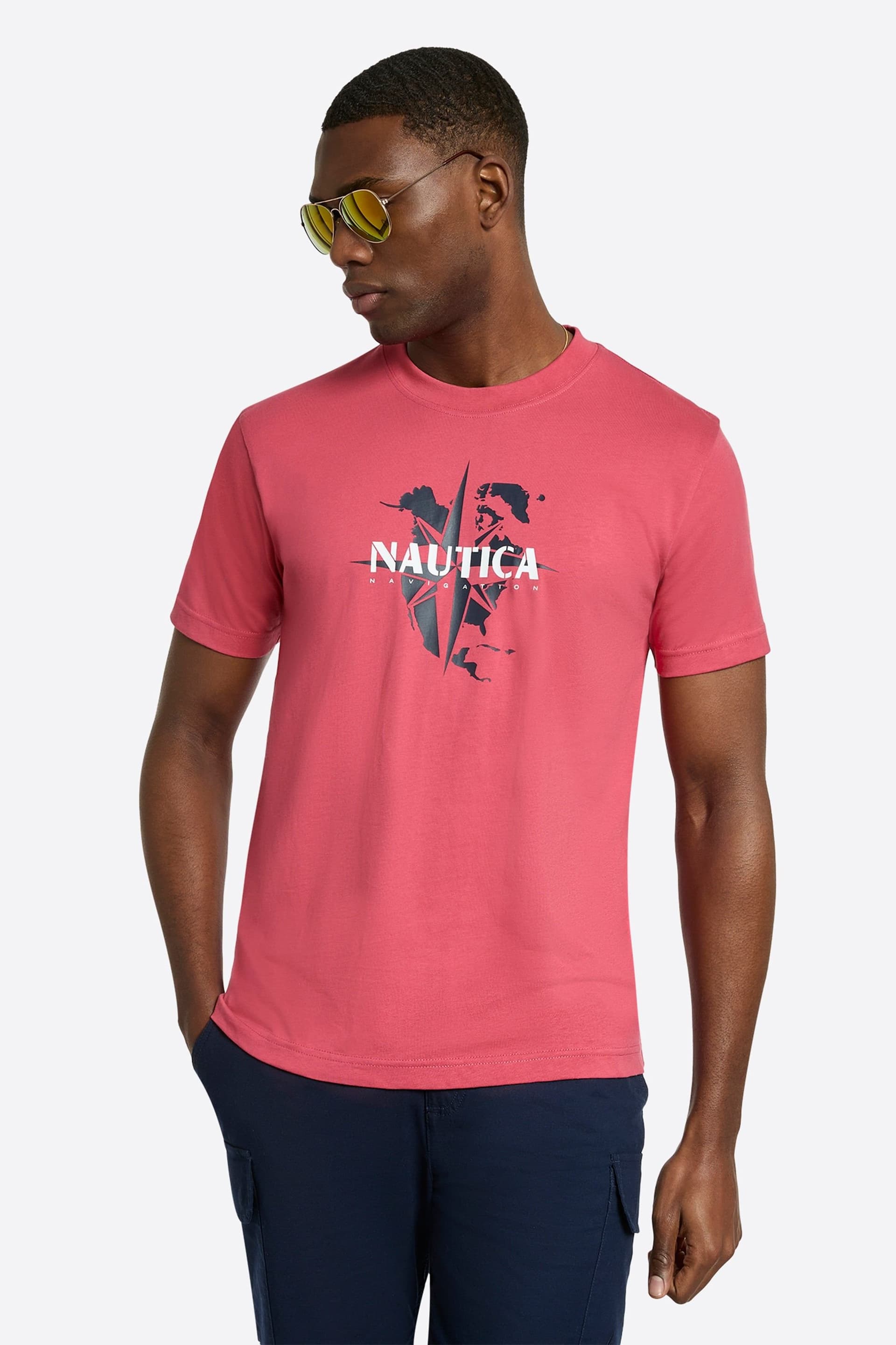 Nautica Nautica Men's Tomi T-Shirt in Raspberry