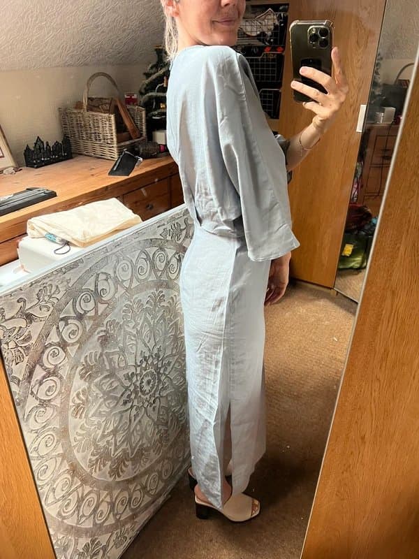 ASOS Asos Design Silver Blue kimono style long dress 8