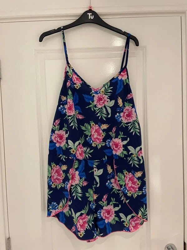 New Look Navy Floral Print Beach Jumpsuit