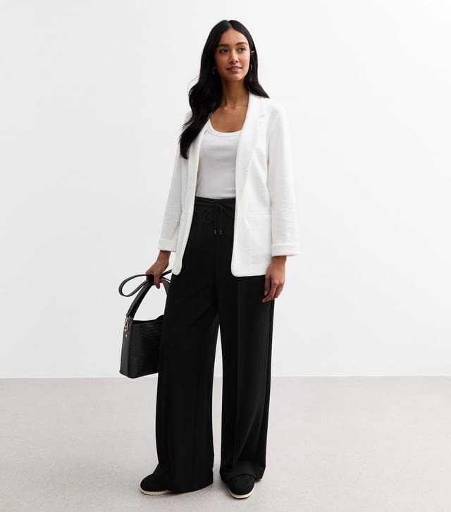 New Look Women's White Textured Jersey Blazer New Look - 3