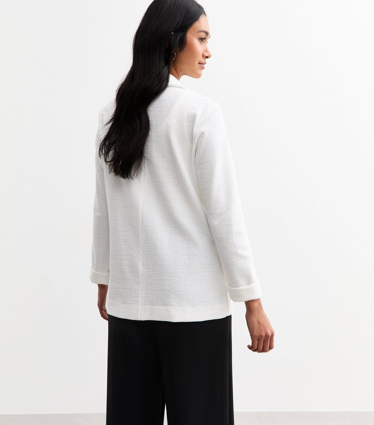 New Look Women's White Textured Jersey Blazer New Look - 4