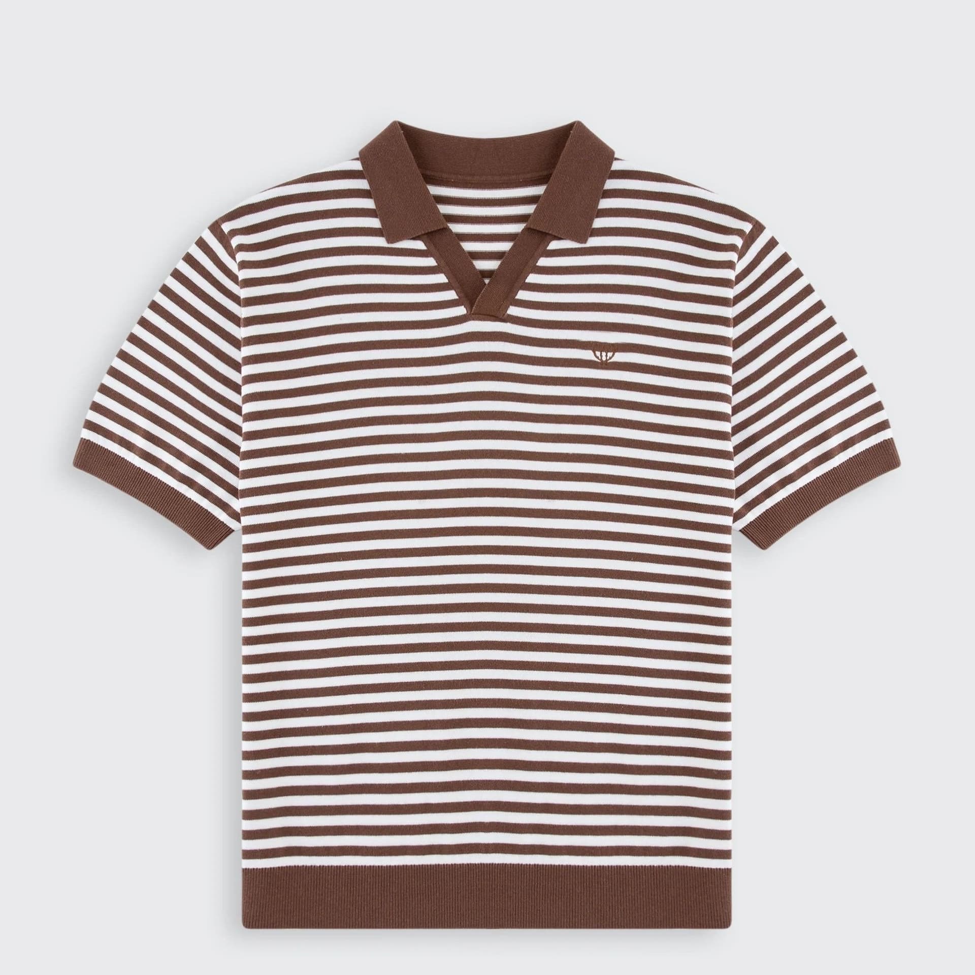 Walker & Hunt Walker & Hunt Men's Milton Striped Polo in Brown