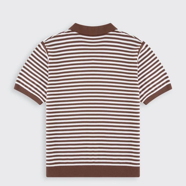 Walker & Hunt Walker & Hunt Men's Milton Striped Polo in Brown - 2
