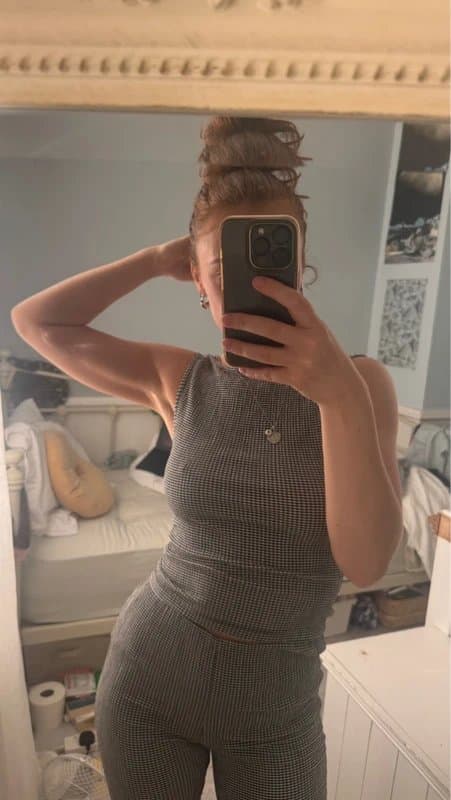ASOS Gingham 2 piece/ co-ord- capris and backless top