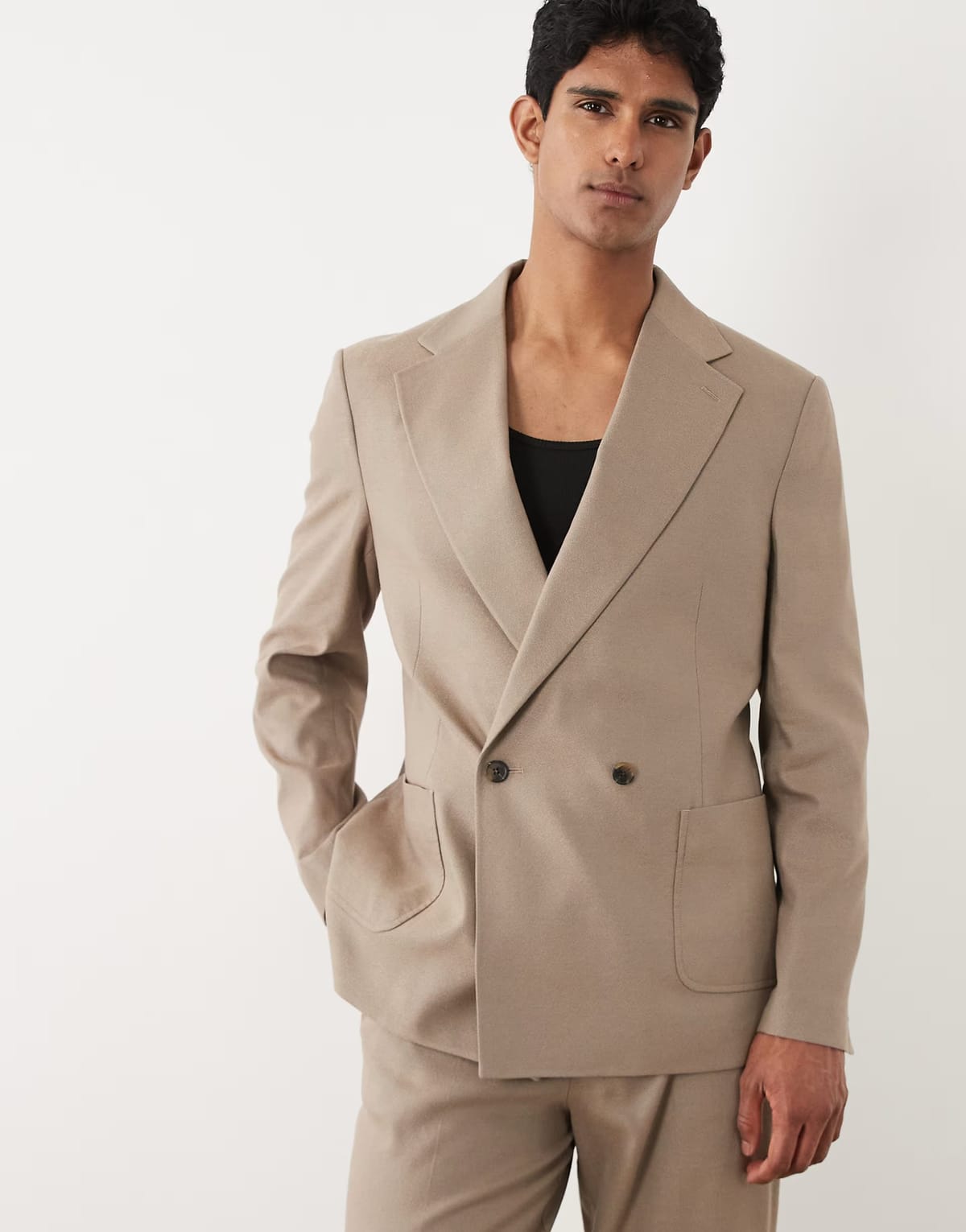 ASOS ASOS DESIGN regular suit jacket in brown texture - 1