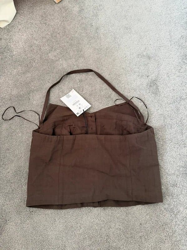 Bershka Brown Halter Neck Top