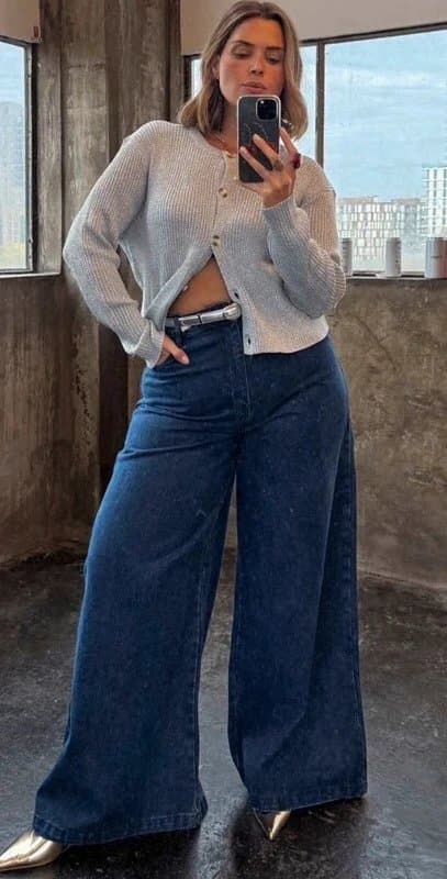 Never Fully Dressed Blue Denim Pallazzo Jean