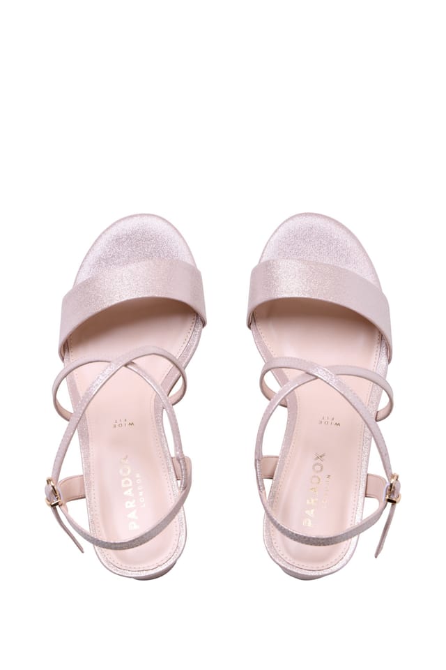 Paradox London Paradox London Women's Honeysilk' Wide Fit Block Heel Sandals in Pale Pink - 3