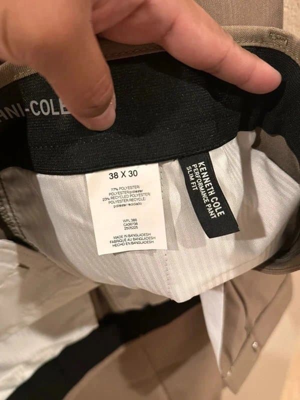 Kenneth Cole Men’s dress pants/performance pants/Slim fit/size 38x30