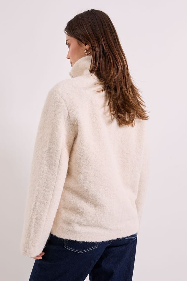 Dorothy Perkins Dorothy Perkins Women's Funnel Neck Short Coat in Cream - 3