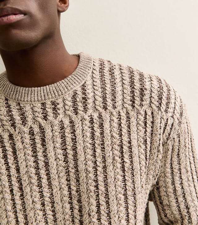Only and Sons Men's Stone Regular Cable Knit Jumper Only and Sons New Look - 2