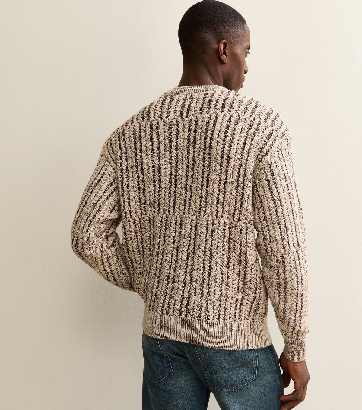 Only and Sons Men's Stone Regular Cable Knit Jumper Only and Sons New Look - 4