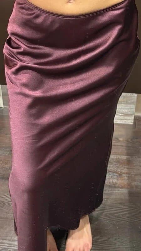 New Look New Look Burgundy Satin Maxi Skirt
