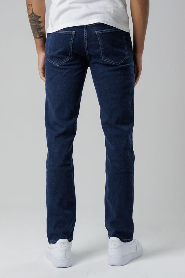 Monkee Genes Monkee Genes Men's Slim Fit Mid-Rise Denim Jeans in Dark Blue - 2