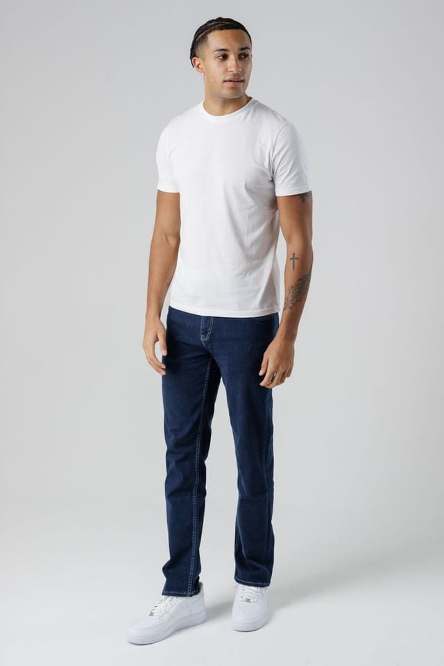 Monkee Genes Monkee Genes Men's Slim Fit Mid-Rise Denim Jeans in Dark Blue - 3