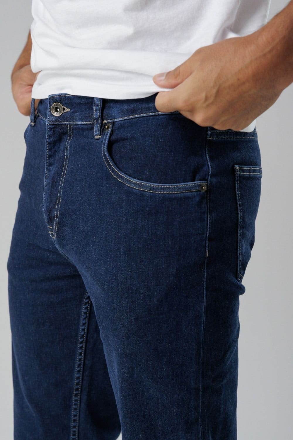 Monkee Genes Monkee Genes Men's Slim Fit Mid-Rise Denim Jeans in Dark Blue - 4