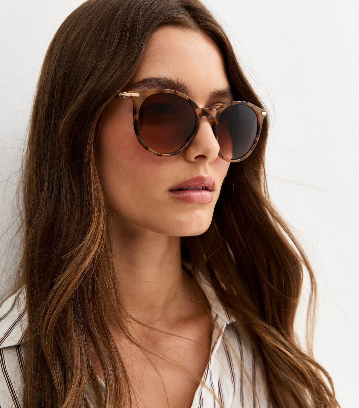 New Look Brown Tortoise Effect Round Frame Sunglasses New Look