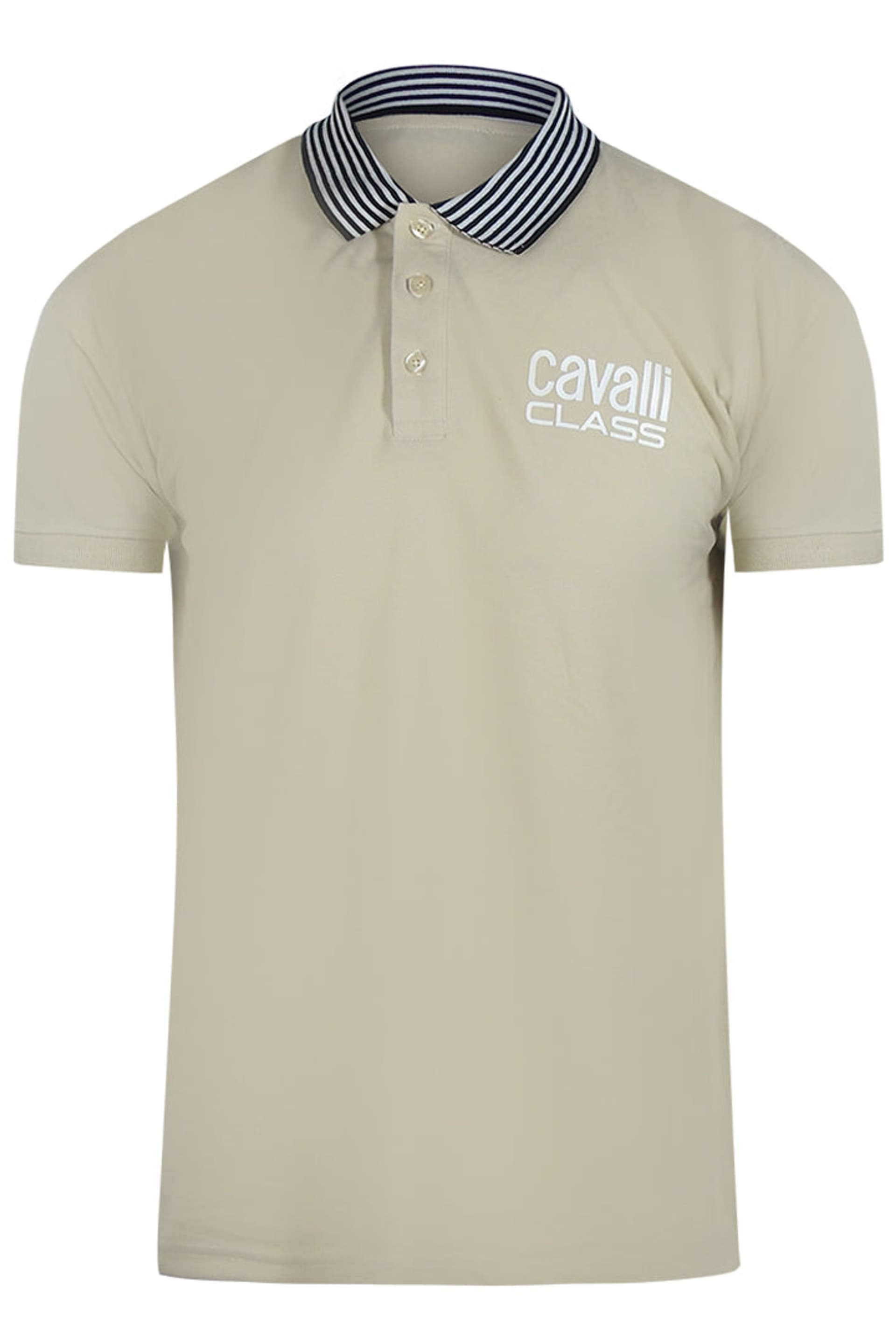 Cavalli Class Cavalli Class Men's Short Sleeve Polo Shirt in Light Sand