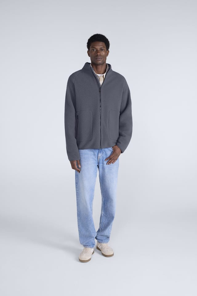 Animal Animal Men's 'Andy' Warm Comfortable Full Zip Casual Outdoor Borg Fleece Jacket in Light Grey - 2