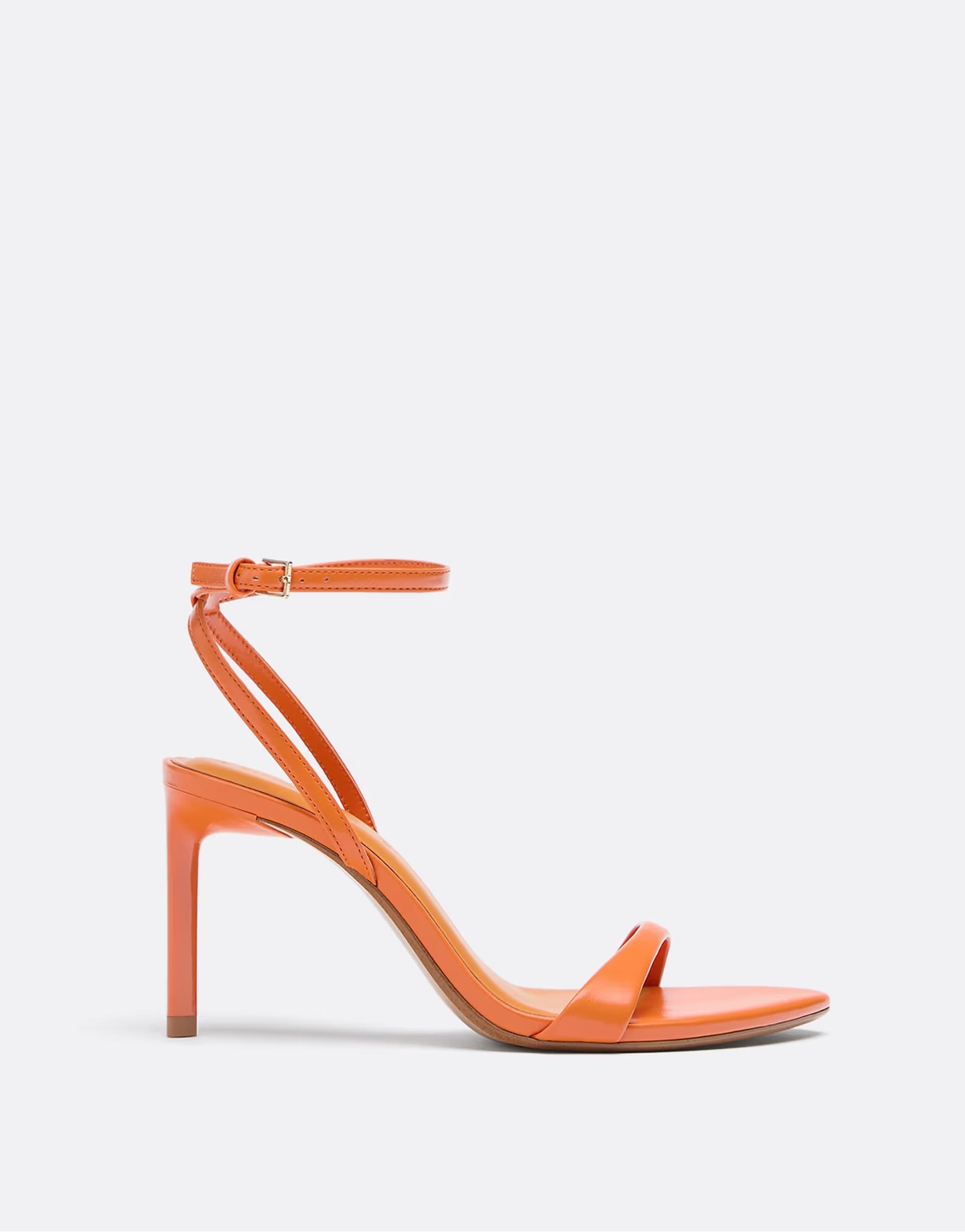 ASOS Stradivarius Satin stiletto heel sandals in orange