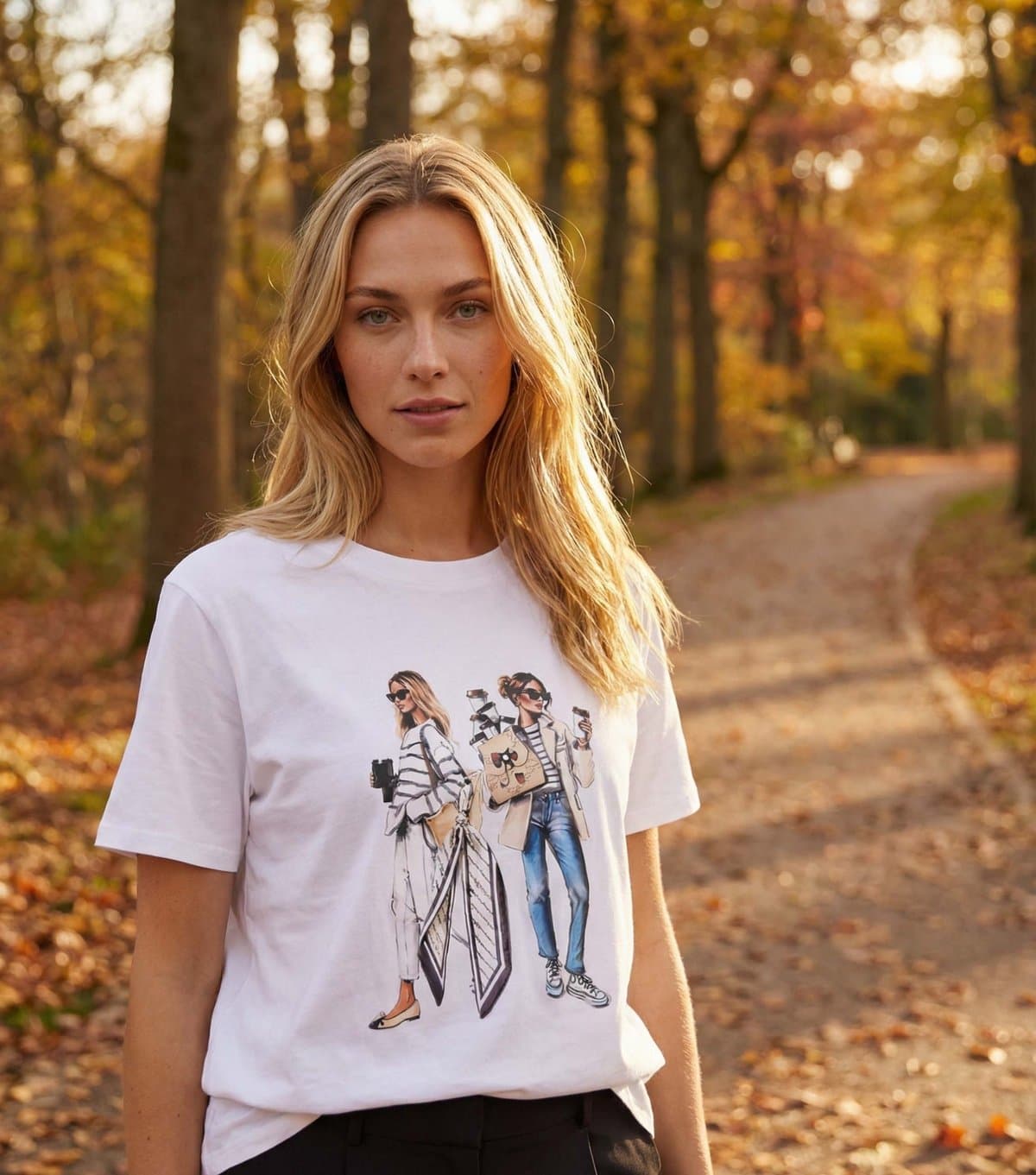 Blue Vanilla Blue Vanilla White Fashionista Print T-Shirt