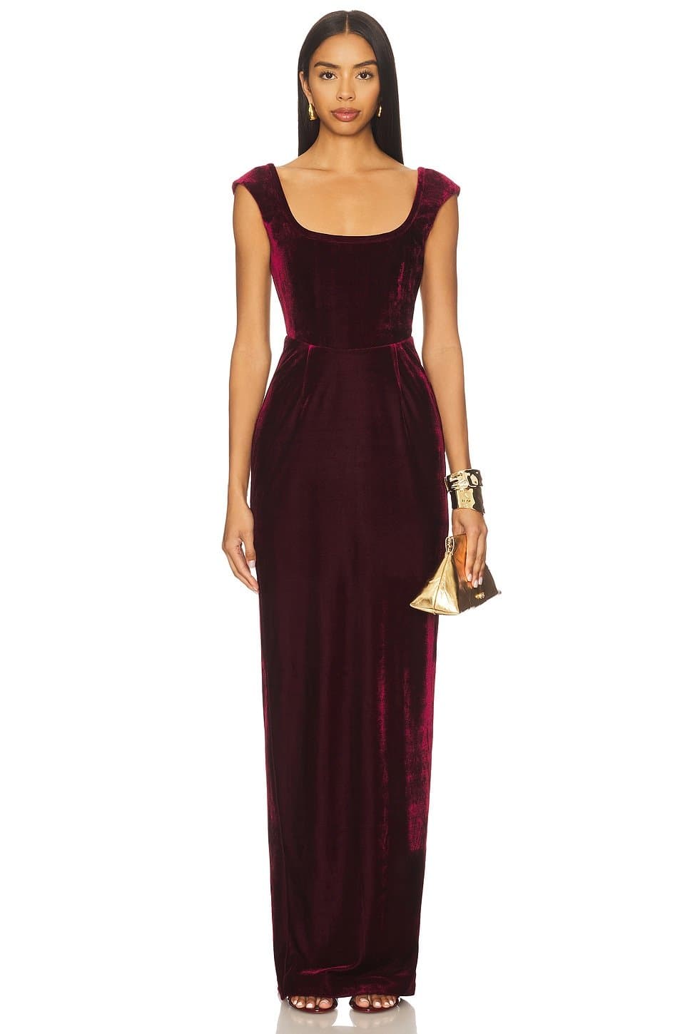revolve Revolve Velvet Brooke Velvet Gown in Oxblood