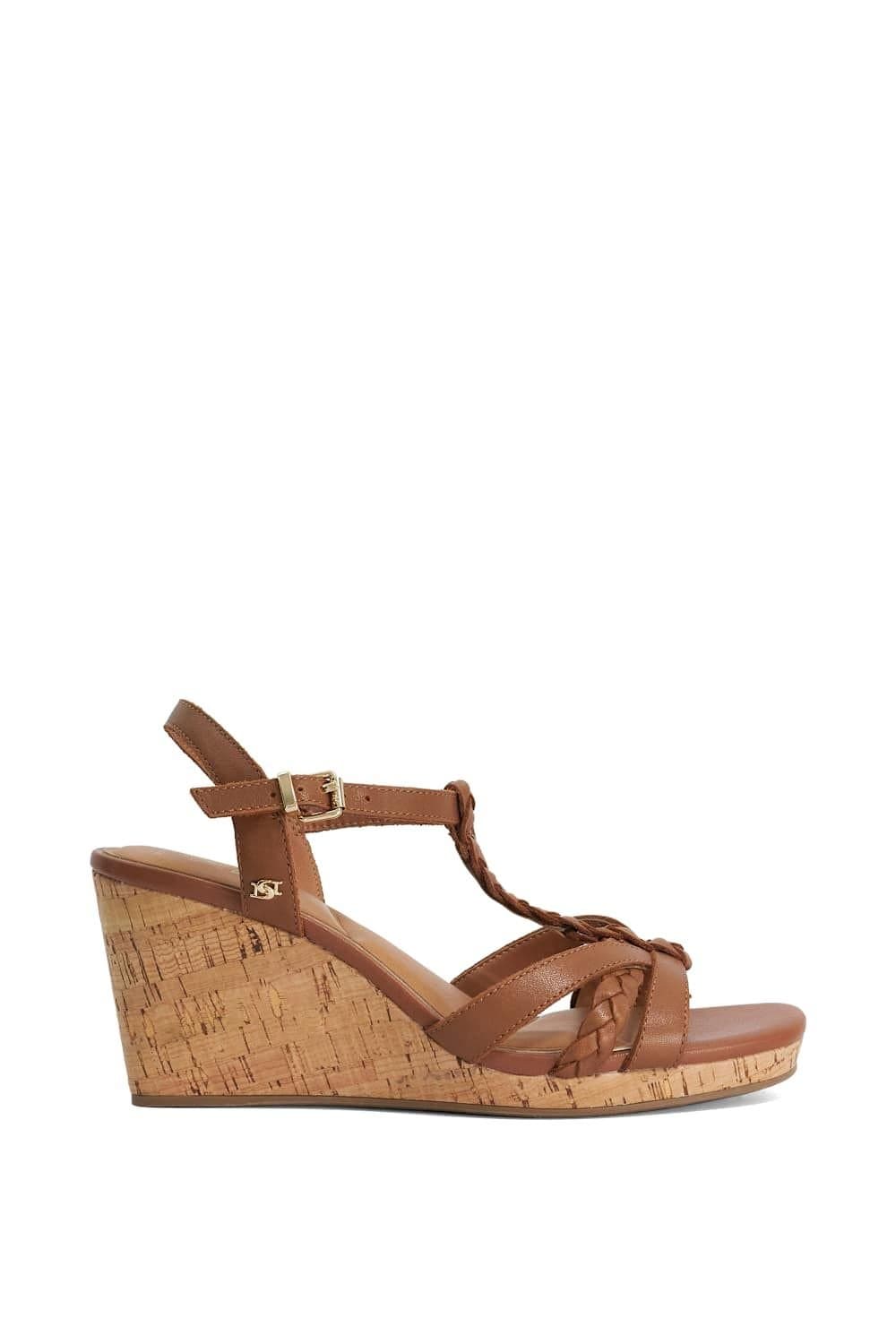 Dune London Dune London Women's Wide Fit 'Karly' Leather Wedges in Brown