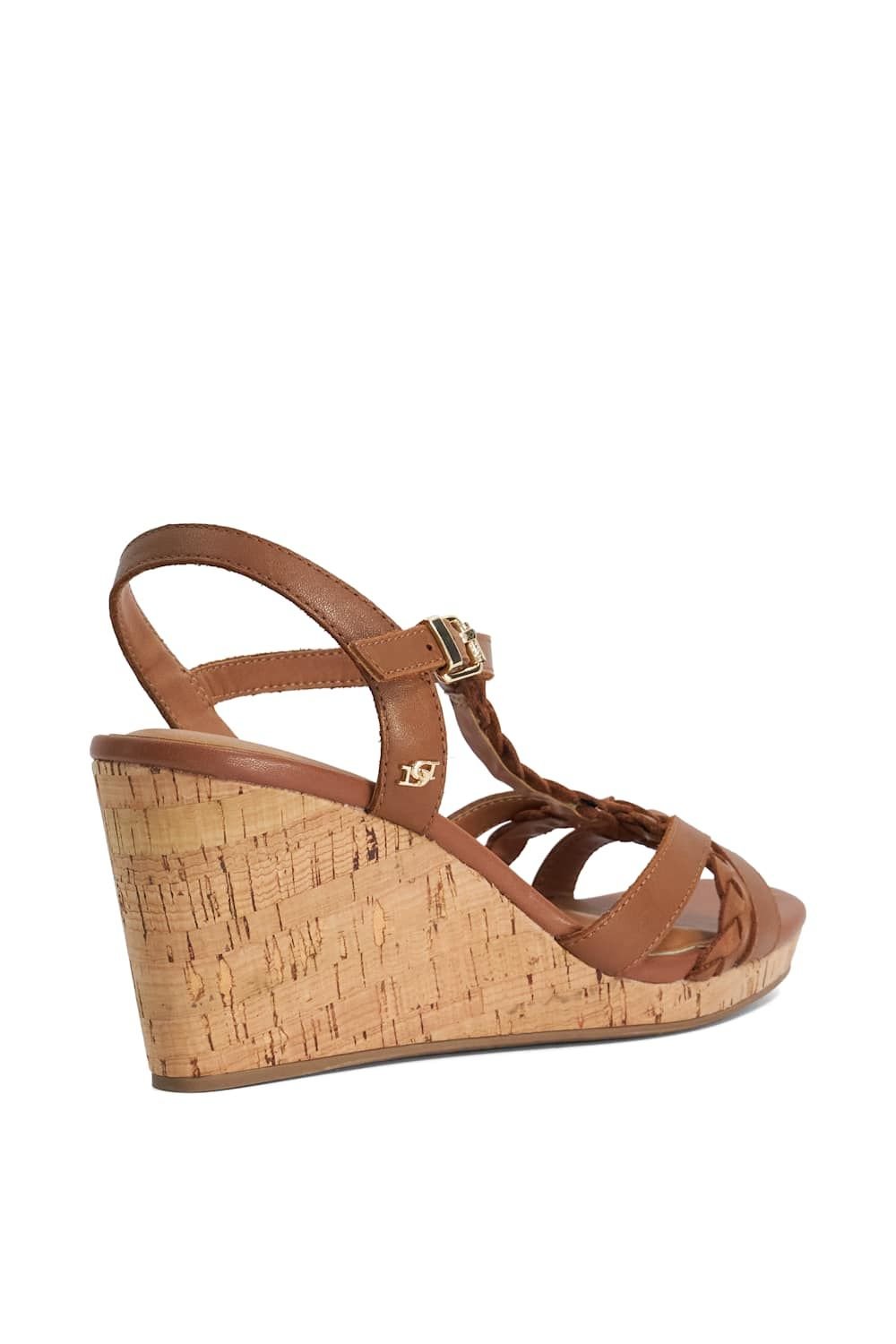 Dune London Dune London Women's Wide Fit 'Karly' Leather Wedges in Brown - 3