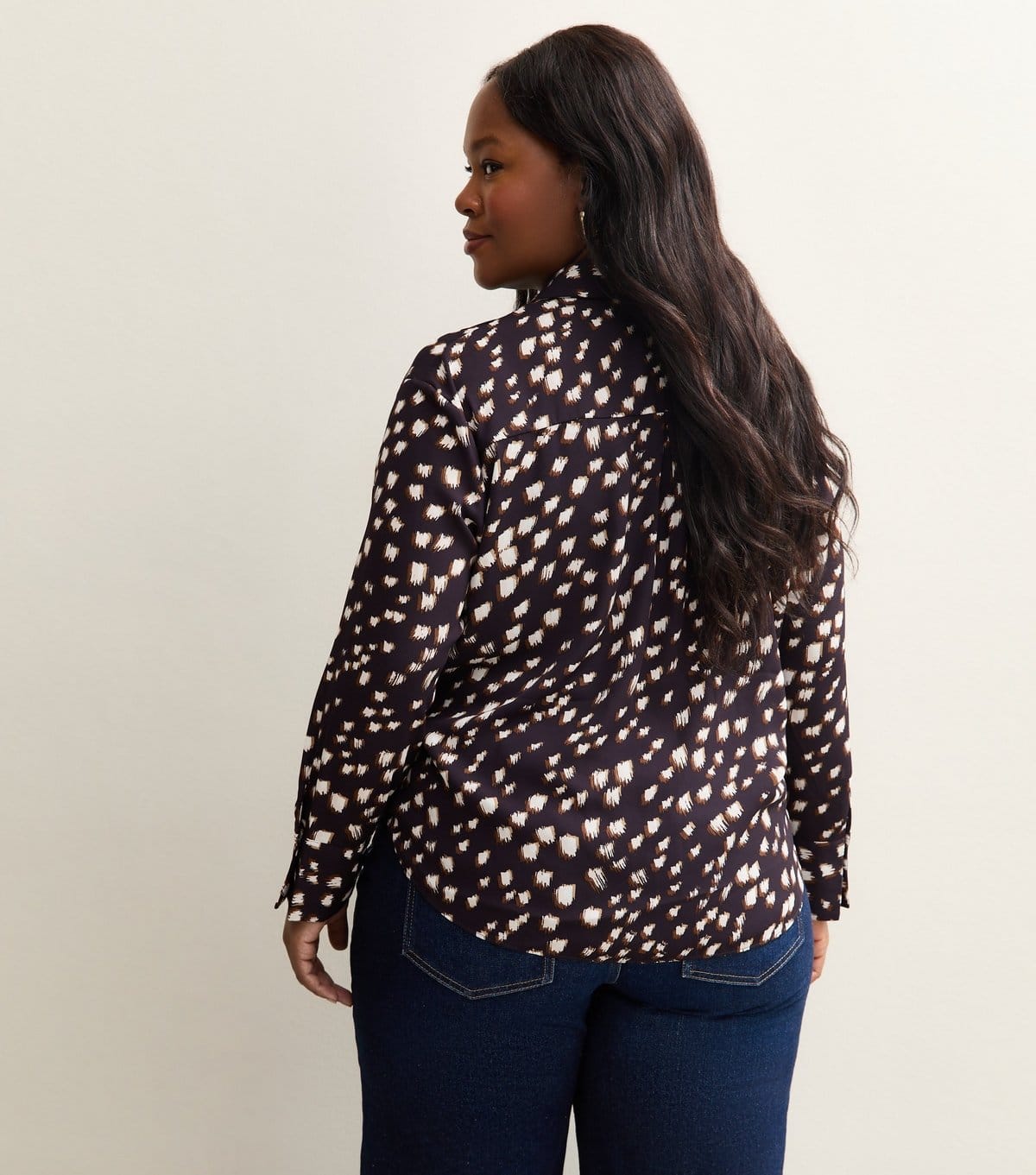 New Look Women's Plus Size Dark Burgundy Abstract Print Shirt Curves New Look - 4