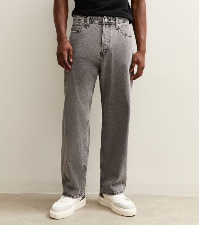 jack & jones Men's Grey Baggy Leg Jeans Jack & Jones New Look - 3