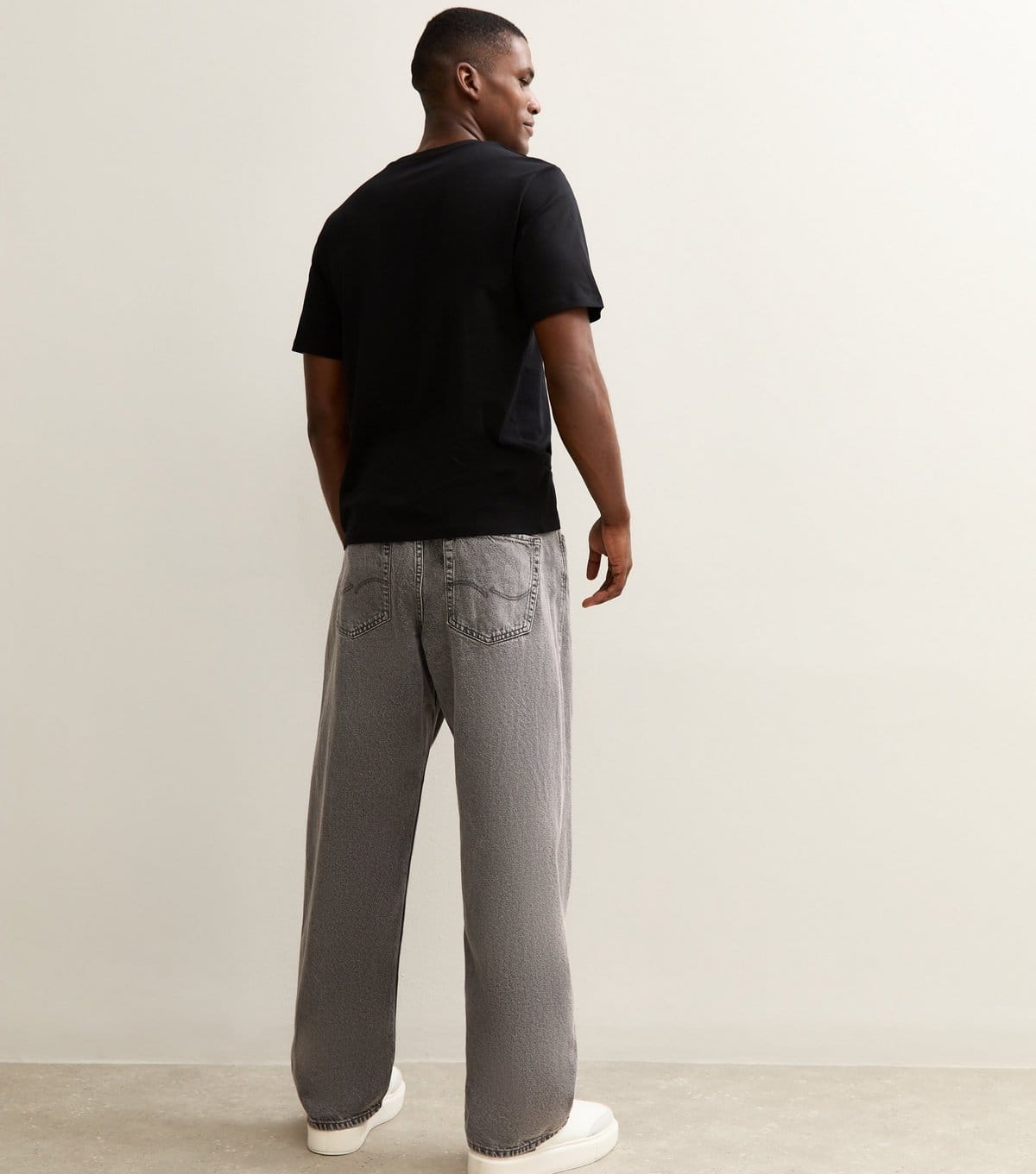 jack & jones Men's Grey Baggy Leg Jeans Jack & Jones New Look - 4