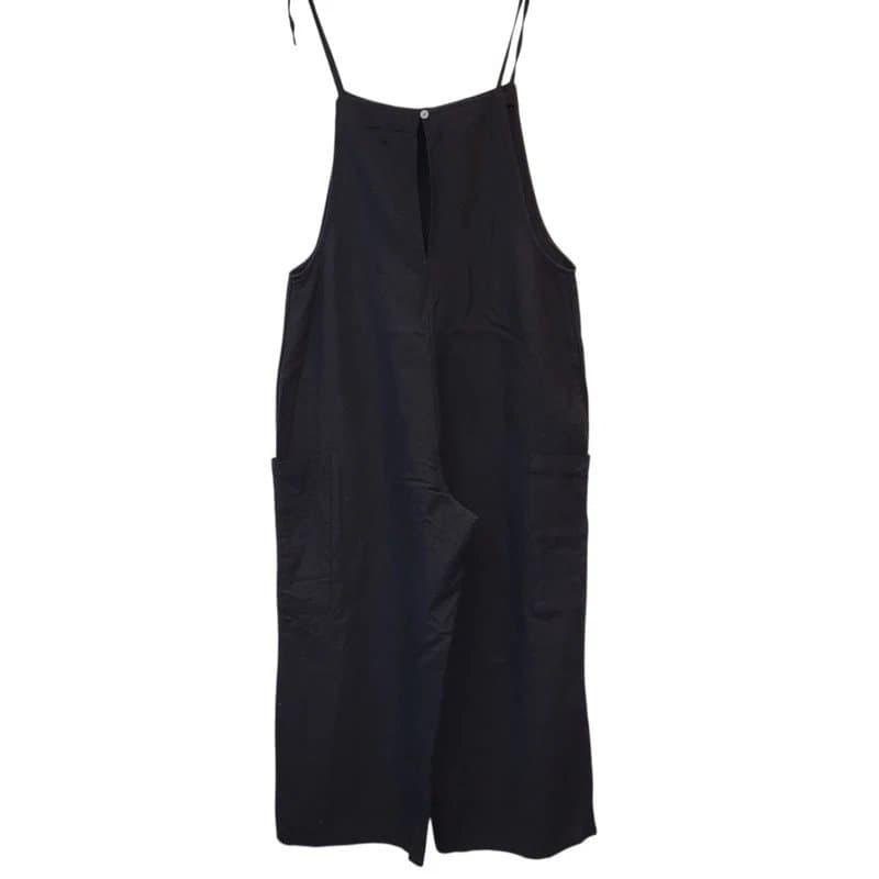 New Look New Look Dungarees Black Wide Crop Viscose Blend UK Women's Size12  W30-32 L24