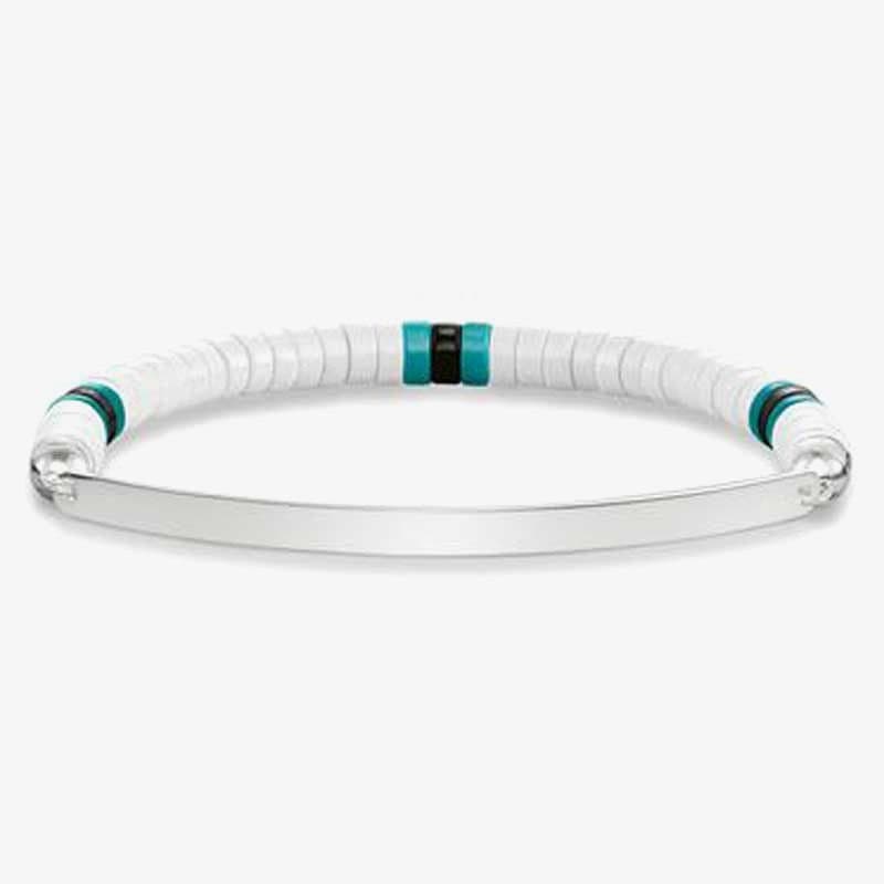 Thomas Sabo THOMAS SABO Women's Silver Love Bridge White Agate Bead Bracelet LBA0093-885-14-17.5 cm in Black