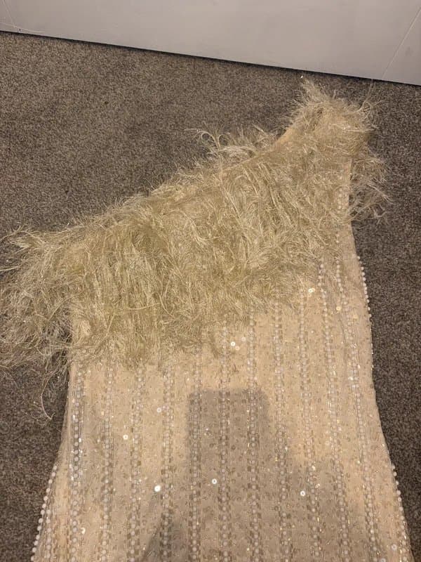 ASOS Asos Luxe feather beaded dress