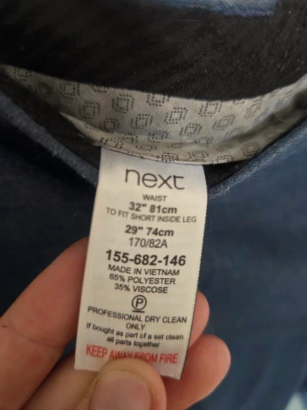 Next Next Blue Tailored Suit Trousers 32R