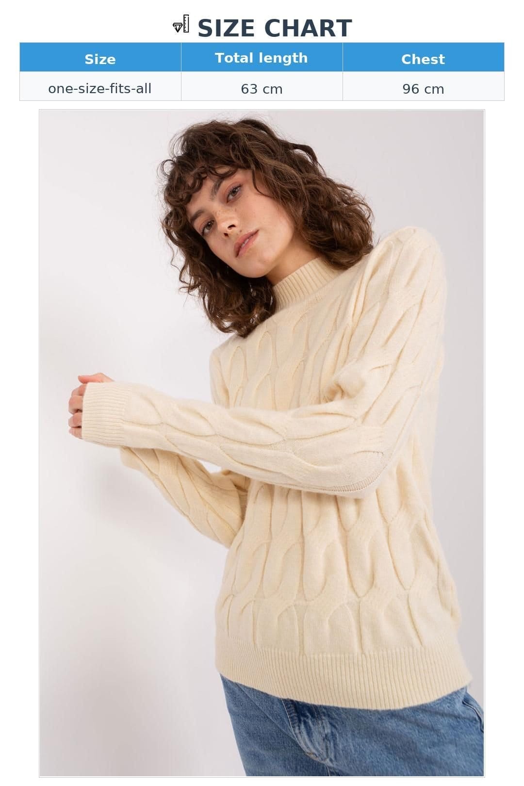 Love Lace Love Lace Women's Textured Turtleneck Long Sleeve Sweater in Beige - 4