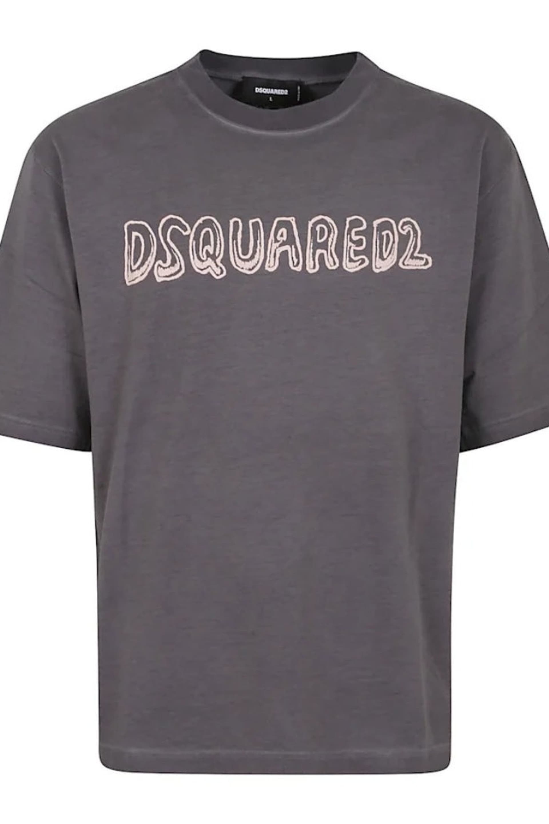 Dsquared2 Dsquared2 Men's Best Fade Short Sleeve Round Loose Fit T-shirt in Dark Grey