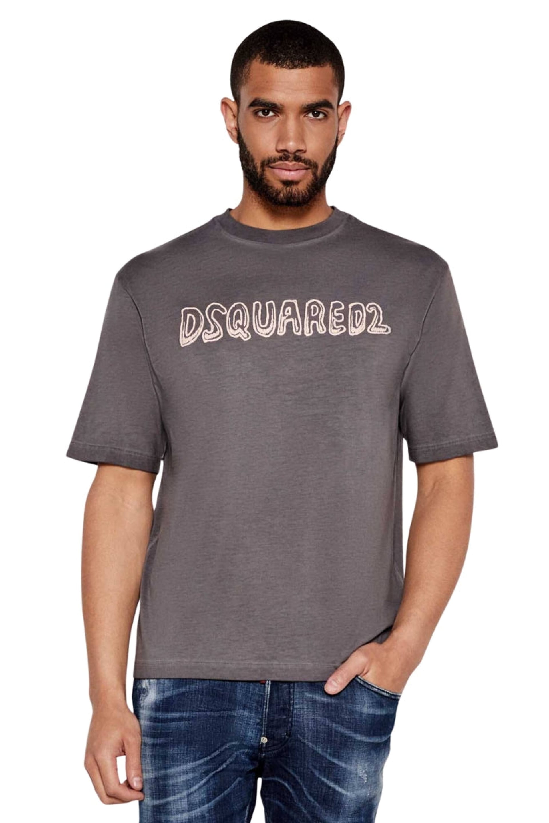Dsquared2 Dsquared2 Men's Best Fade Short Sleeve Round Loose Fit T-shirt in Dark Grey - 4