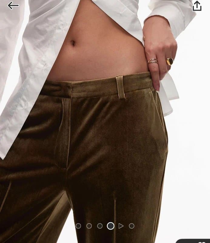 ASOS Tailored Velvet Olive Trousers - BWNT