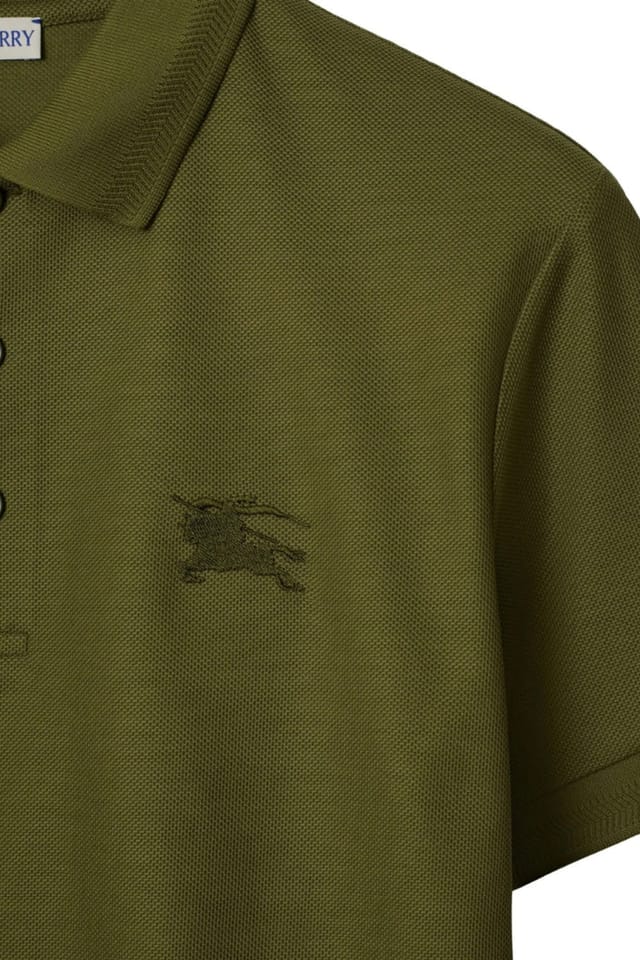 Burberry Burberry Men's Eddie Ekd Short Sleeve Collared Polo Shirt in Olive - 3