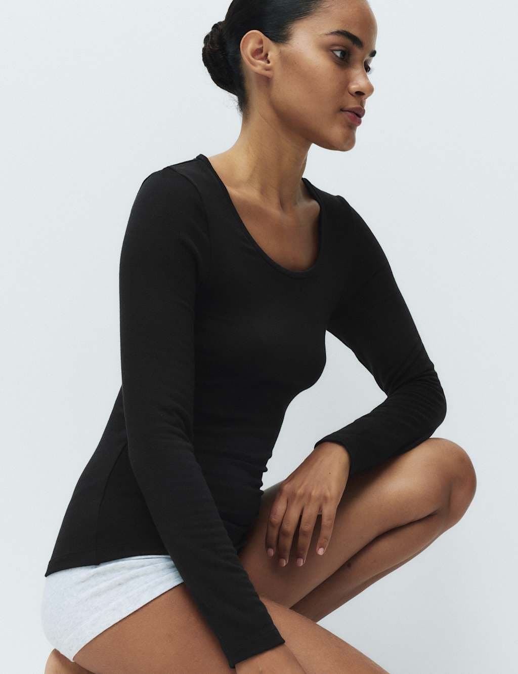 Marks & Spencer M&S Heatgen™ Medium Thermal Scoop Neck Top Black