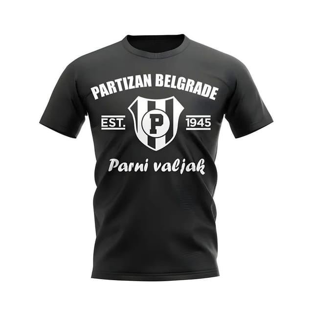 Partizan Belgrade Partizan Belgrade Men's Personalised Established Football T-Shirt in Black - 2