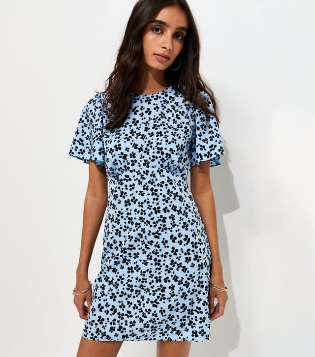 New Look Women's Blue Ditsy Floral Flutter Sleeve Mini Dress New Look - 2