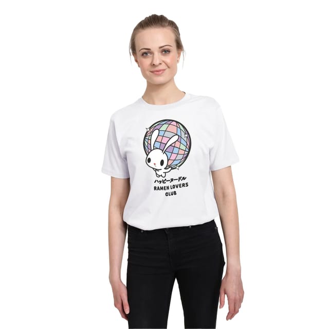 The Original Ramen Company The Original Ramen Company Men's Disco Bunny T-Shirt in White - 3