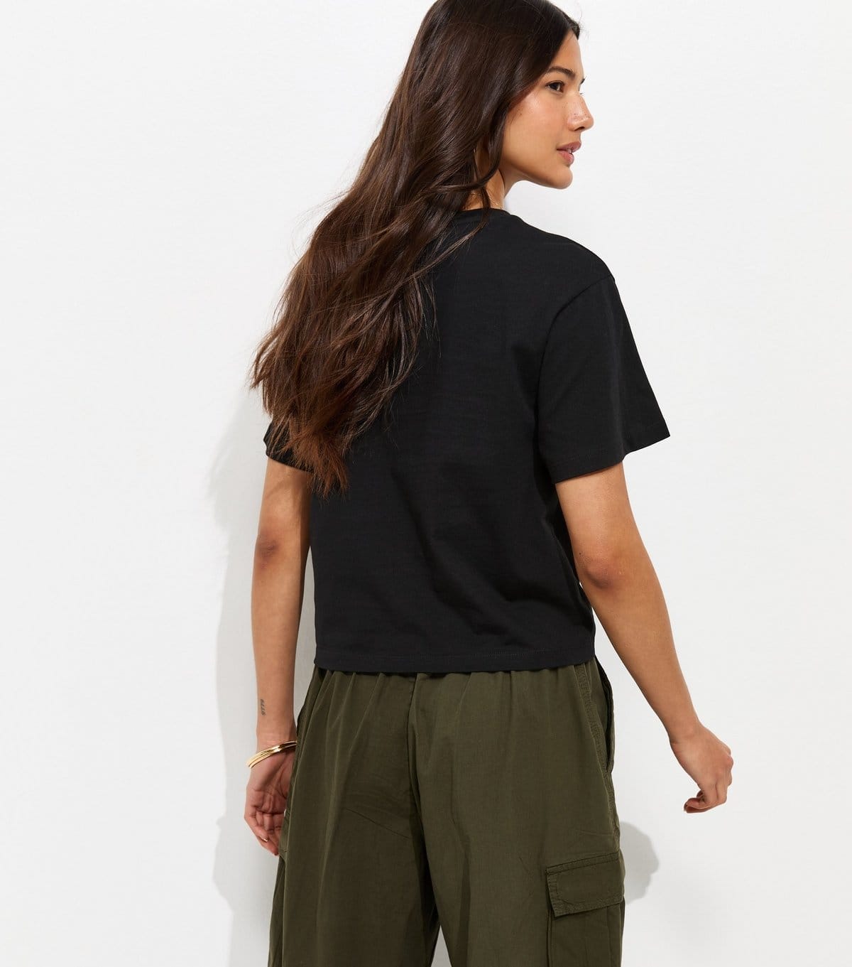 New Look Women's Black Cotton Tie Front T-Shirt New Look - 4